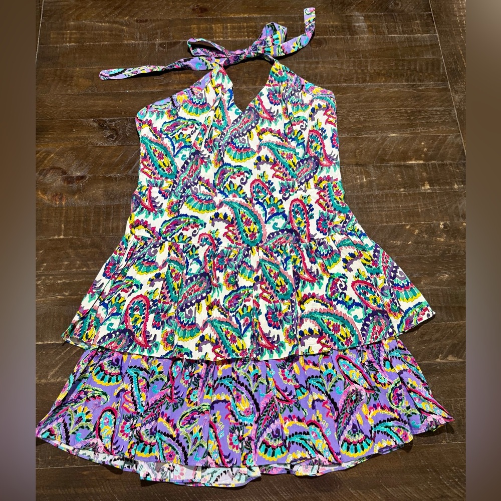 NWT Robert Graham Gracie Paisley Viscose Silk Halter Mini Dress Sz XL Date Party - Picture 7 of 14